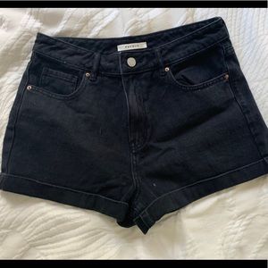 PacSun Black Denim Mom Short
